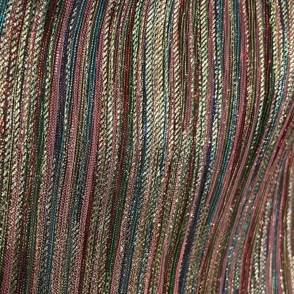 Catherine Deane NWT NIkola Pleated Empire Goddess Metallic Stripe Dress Size 0‎ - Picture 6 of 12